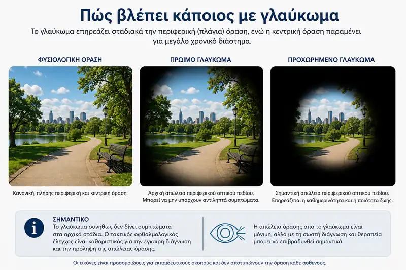Πώς μπορεί να επηρεάζει το γλαύκωμα το οπτικό πεδίο